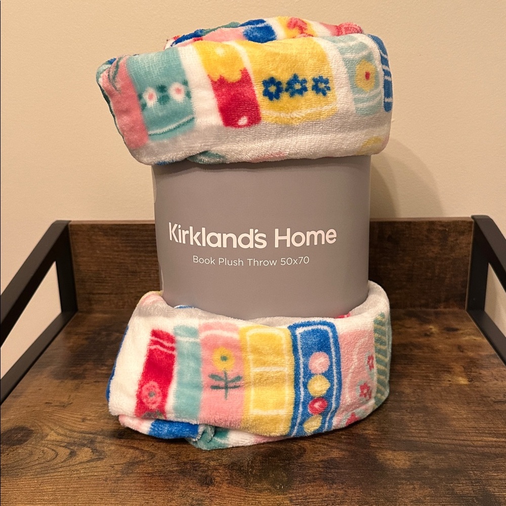 Kirkland’s Home Colorful Book Plush Throw Blanket Multicolor - Picture 3 of 6